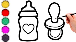 Baby Feeder And Pacifier Drawing For Kids Step By Step Kidzaw