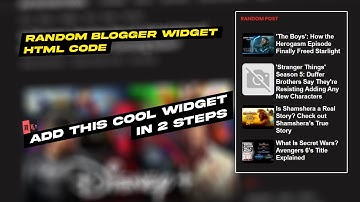 How to Add Random Posts Widget in blogger Using Html code || Random Post Widgets ||