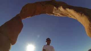 Delicate Arch under center Arches National Park Moab