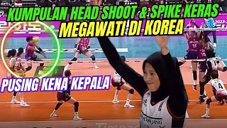 KUMPULAN HEADSHOT & SPIKE KERAS MEGAWATI DI LIGA VOLI KOREA‼️Komentator TV Korea TerKaget Histeris