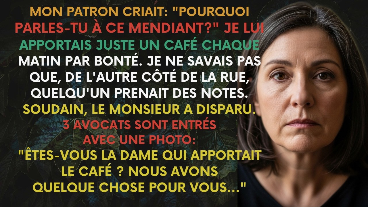 Je ne savais pas que quelqu'un m'observait    Puis 3 avocats ont frappé à ma porte
