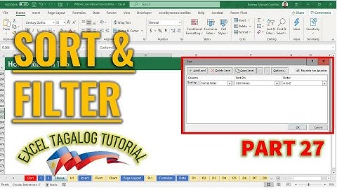 [Excel Tagalog Tutorial #27] Sort & Filter