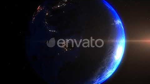 Realistic Earth Zoom In Night Lights Clouds West Australia | Motion Graphics - Envato elements