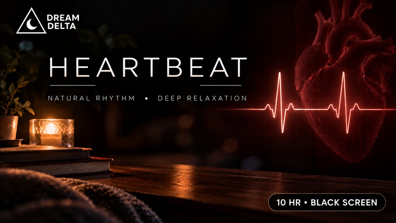 Heartbeat Sounds for Sleep | 10 Hours of Relaxing Heartbeat | Black Screen