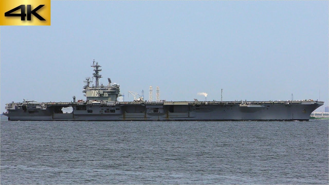 空母ロナルド・レーガン観音崎沖を南下中 USS Ronald Reagan,CVN-76