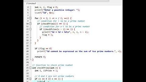 check whether a number can be expressed as sum of two prime number in c Program #shorts #twoprime
