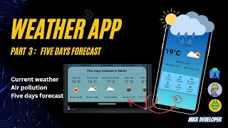 WEATHER APP part 3, FIVE DAYS FORECAST. Android studio | Kotlin screenshot 4