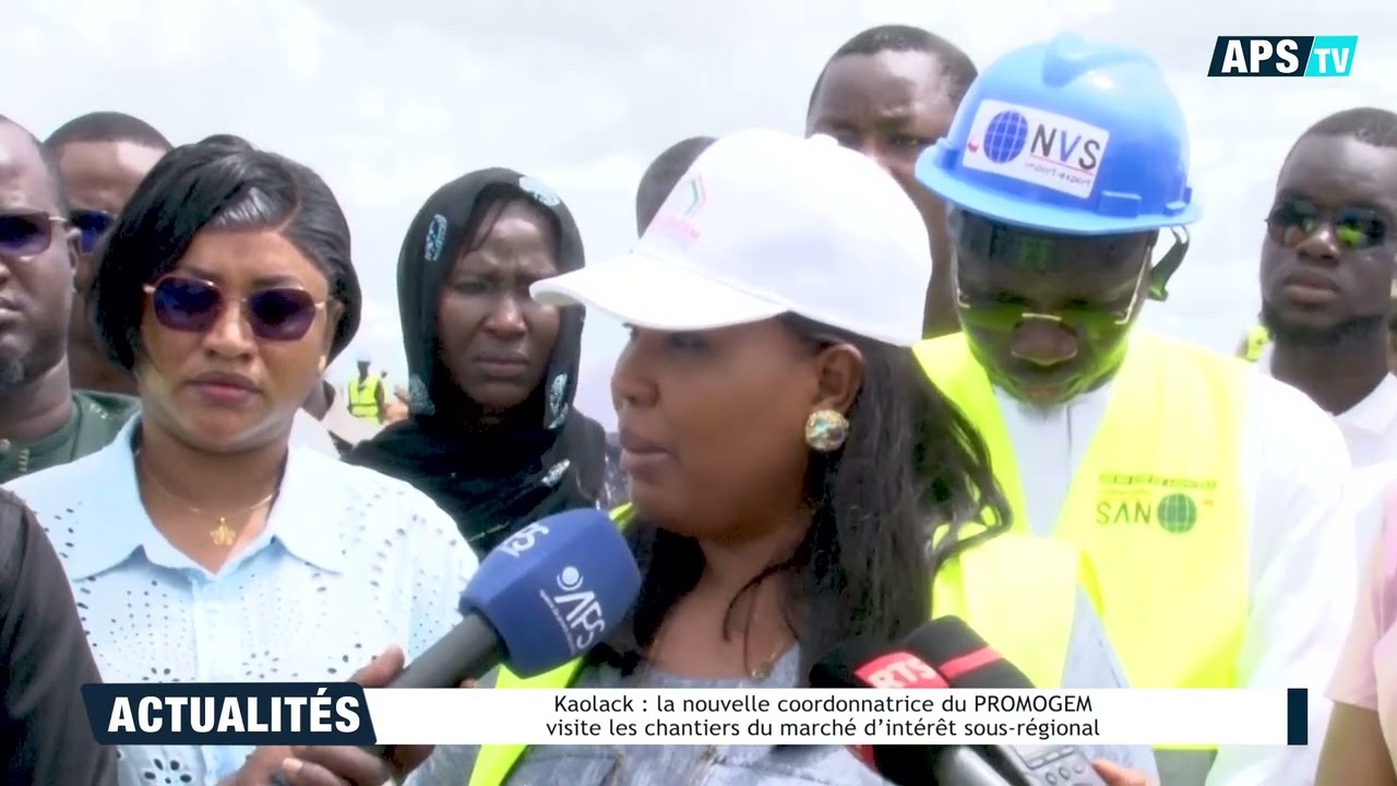 Wolof : Kaolack la coordonnatrice du PROMOGEM visite les chantiers du marché d’intérêt sous-régional
