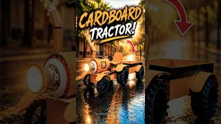This Cardboard Tractor Actually Runs! 😲🚜 #shorts