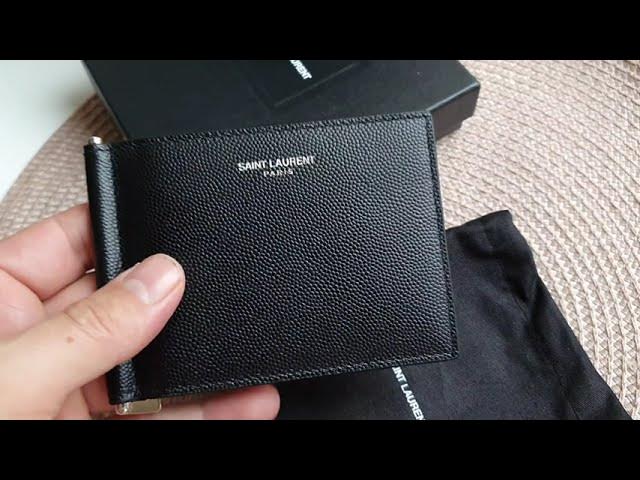 Saint Laurent Crocodile-Embossed Money Clip Wallet - Black for Men