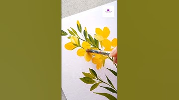 Easy Yellow Flowers Painting #artvideo #flowerpainting #artwork #viral #arttutorial