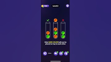 Color Ball Sort Level 2: A bit trickier—sort carefully to clear the tubes!