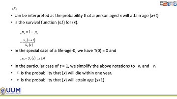 Chapter 1:Future Life Time & Actuarial Notations (Part 2/2)