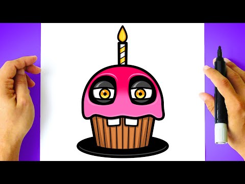 Como DESENHAR o CUPCAKE - Como DIBUJAR a CUPCAKE - Five Nights at Freddy s - FNAF Drawing Tutorial