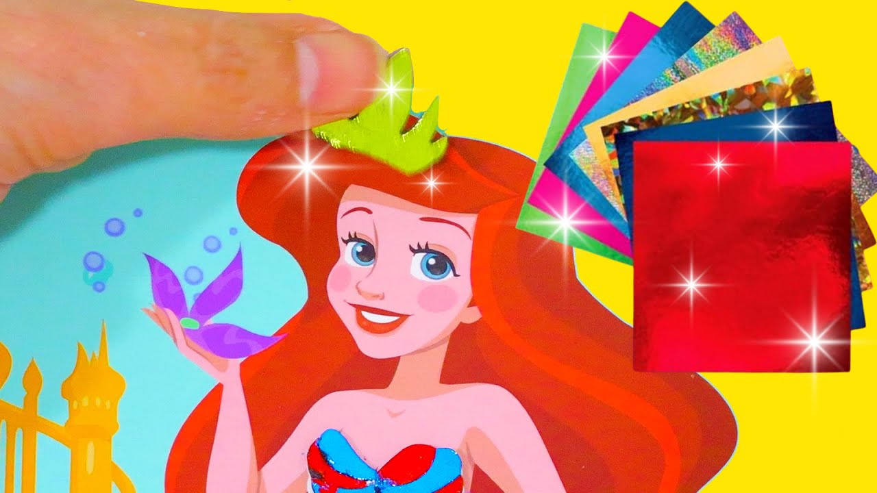 Vestimos las Princesas de Disney con papel brillante: Ariel, Rapunzel y Blancanieves