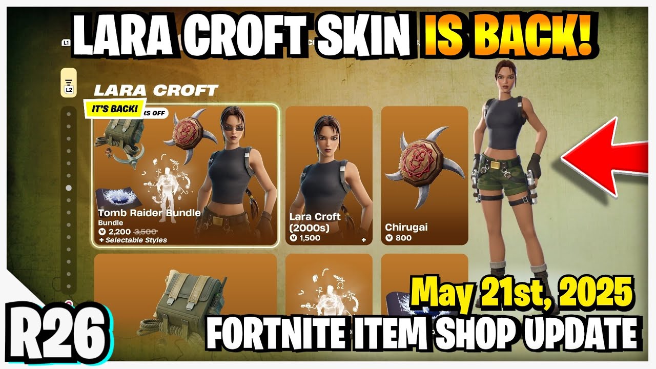 Lara Croft Ritual Skin Fortnite Item Shop LARA CROFT SKIN RETURNS AGAIN! - YouTube