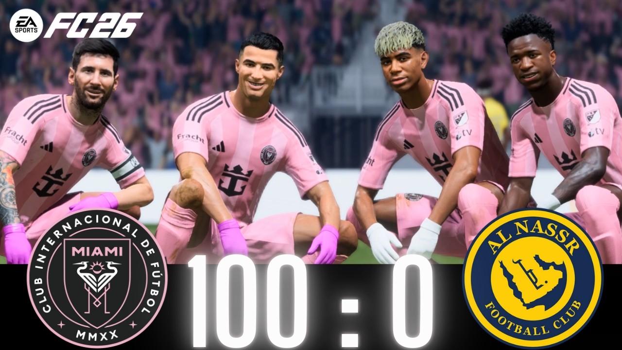 FC 25 -RONALDO MESSI  NEYMAR & MBAPPE | ALL WORLDS STARS | INTER MIAMI 100-0 AL NASSR