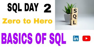 SQL DAY 2 - Basics of SQL part -1 Zero to Hero- 30 Days Challenge .. #sql #sqlforbeginners