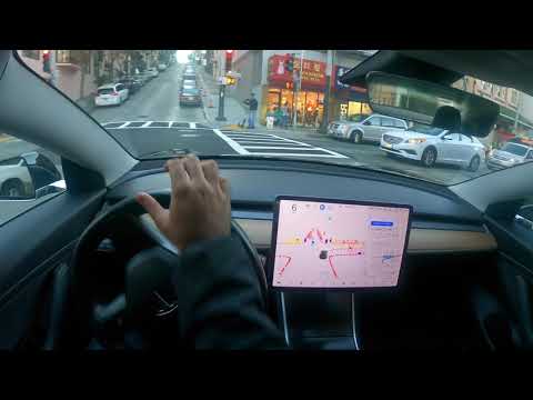 Tesla Autopilot FSD China Town at Rush Hour