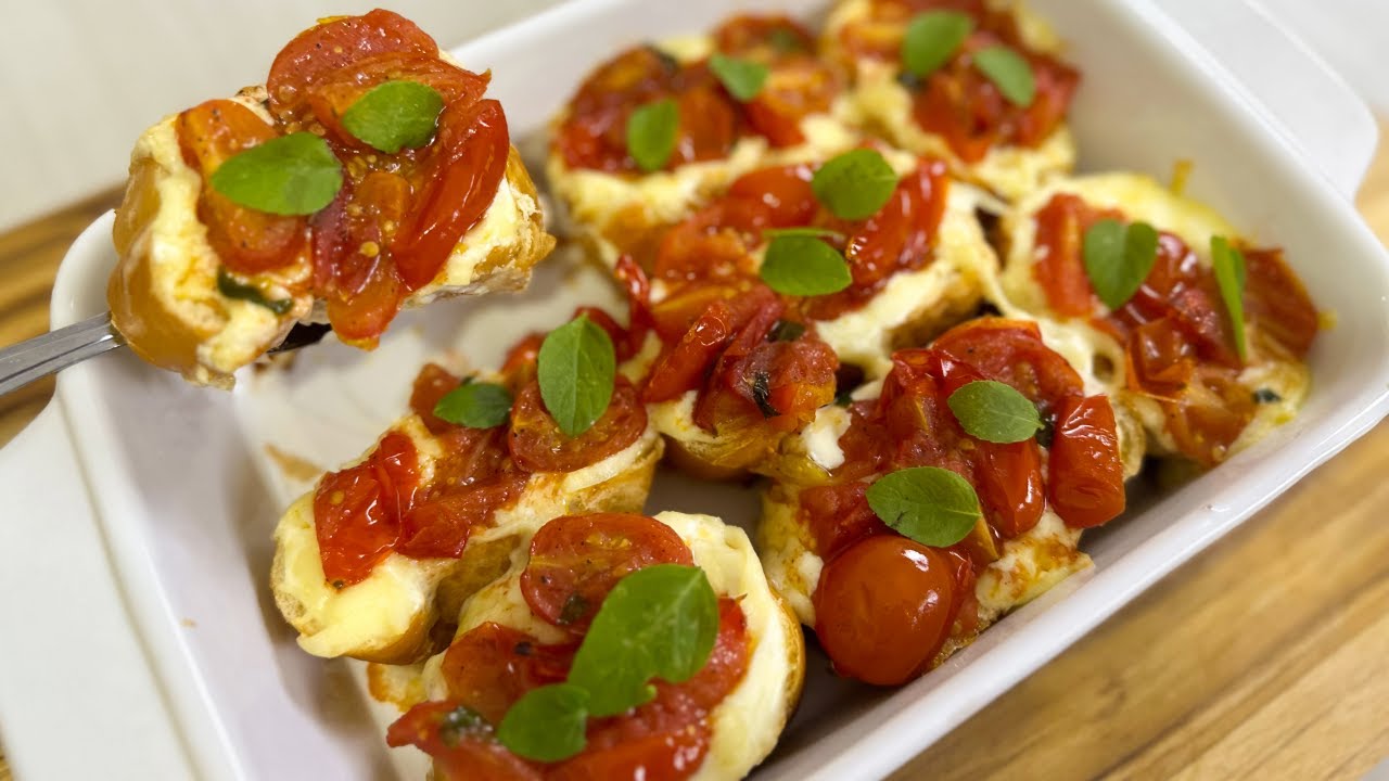 COMO FAZER BRUSQUETA DE TOMATE E MUSSARELA | UMA ENTRADA DELICIOSA