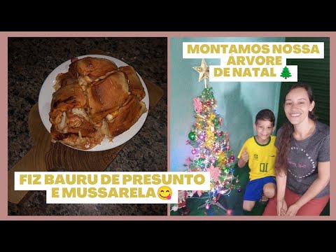 montamos a árvore de natal🌲fiz bauru de presunto e queijo😋