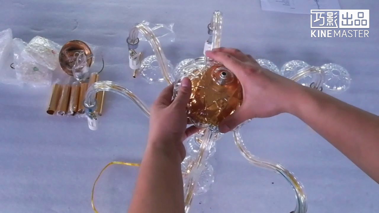 6 arm crystal chandelier assemble video
