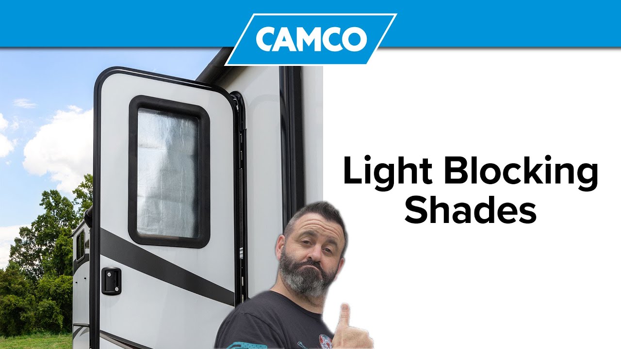 Camco RV Light Blocking Door Window Shade, 25 ¼-inches (L) x 16 ¼