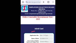 ADMIT CARD MPPEB police' constable 2025 exam