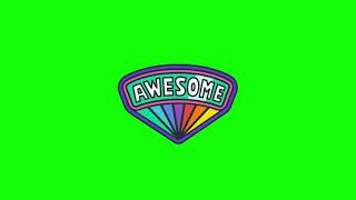 Green Screen Animated Awesome Sticker | Free Download