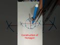 Construction of Nonagon Inscribed in a Circle #construction #maths #studyo #nonagon