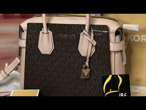 Michael Kors MERCER Small Soft Pink Tri-color Pebbled Leather Satchel  UNBOXING by Glez 