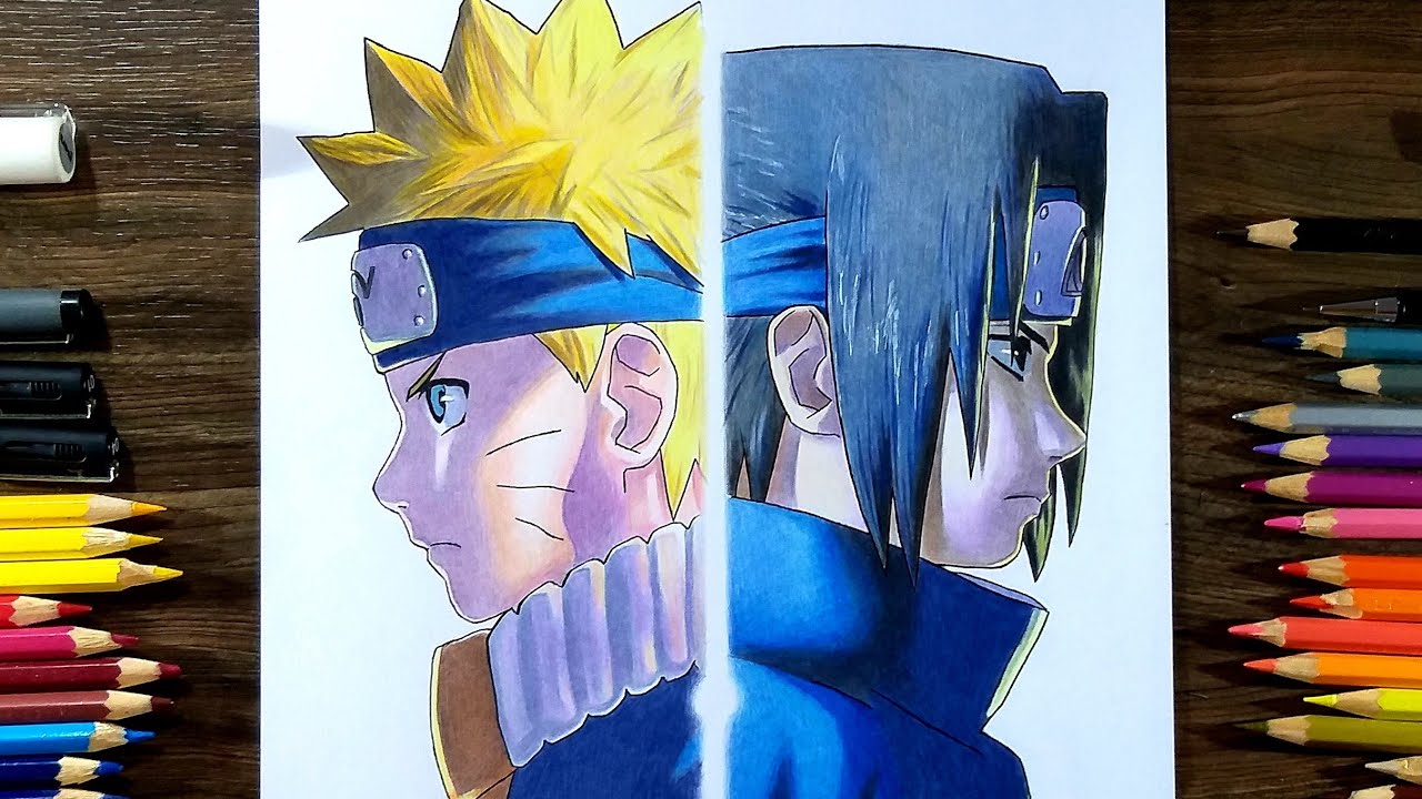 Desenho do naruto e sasuke