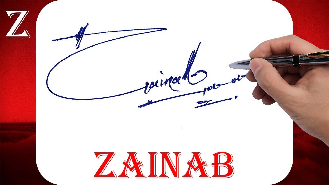 Zainab Name Signature Style | Z Signature Style | Signature Style ...