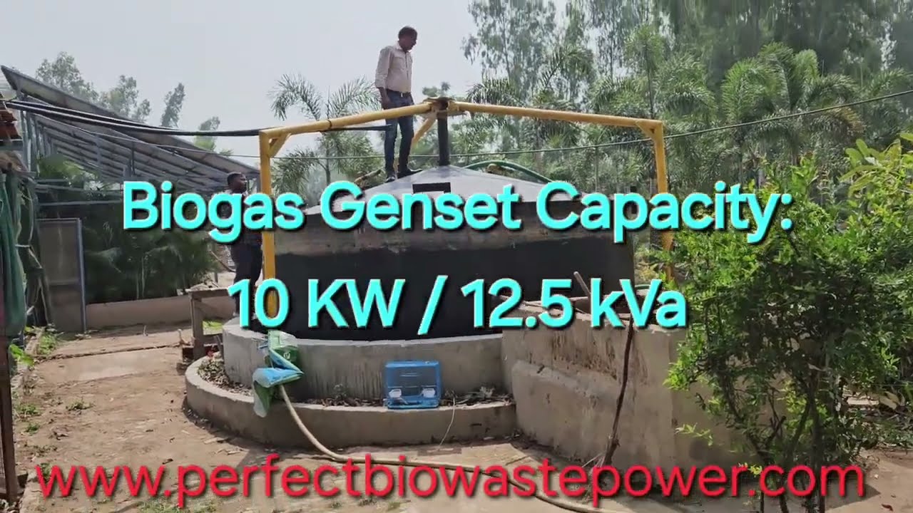 Farm House producing 10 Kw Electricity & Cooking Gas from Garden Waste & Cowdung:  50m3 Biogas Plant
