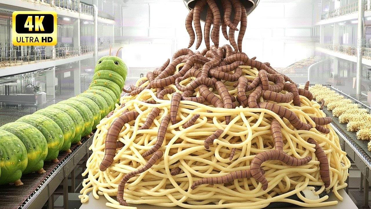 Inside the Factory: You Won’t Believe How Mealworms Become Spaghetti #Factoryprocess