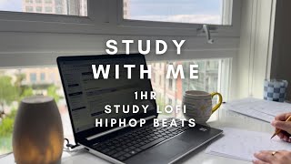 1HR STUDY WITH ME📚 CHILL STUDY LO-FI🎧 REAL TIME, NO NOISE