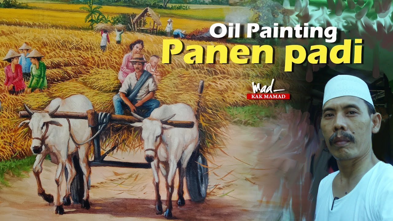 Panen Padi | Lukisan pemandangan 