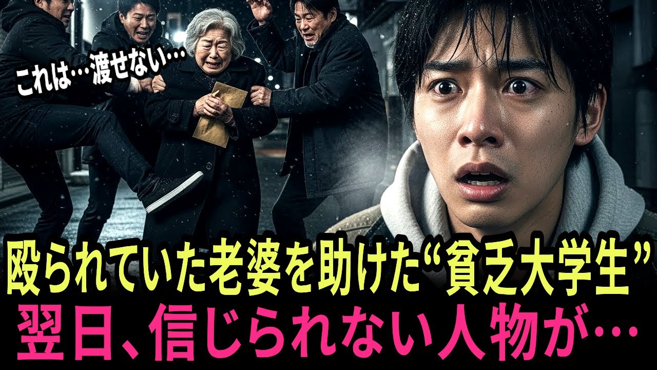 殴られていた老婆を助けた貧乏大学生。翌日、彼の人生を変える“信じられない出来事”が起きた