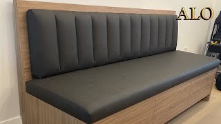 HOW TO UPHOLSTER A CHANNEL TUFTED  BANQUETTE- ALO Upholstery by ALO Upholstery 16,448 views 10 months ago 6 minutes, 12 seconds