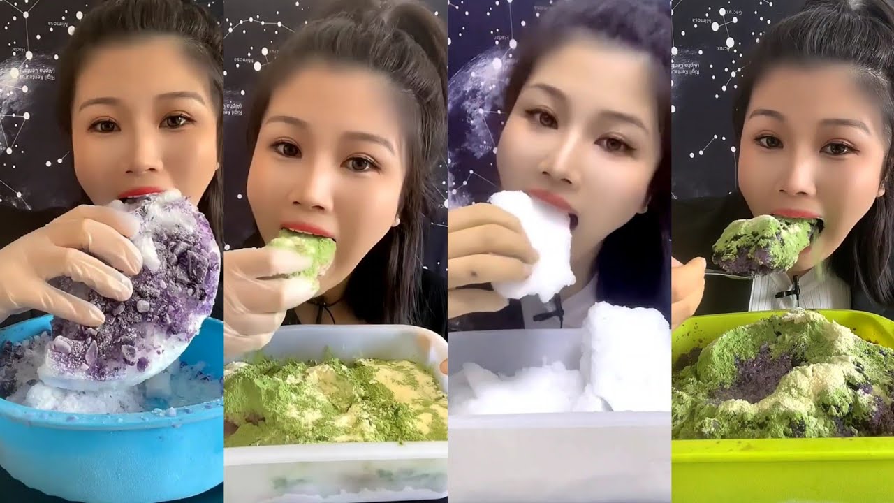 ASMR her squeaky mixed ice eating only bites part 3