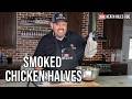 Smoked Chicken Halves In Homemade Alabama White Sauce | Heath Riles BBQ