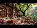 Calm April Spring Morning at Cozy Coffee Shop Ambience 🌸 Smooth Jazz Instrumental Music for Relaxing