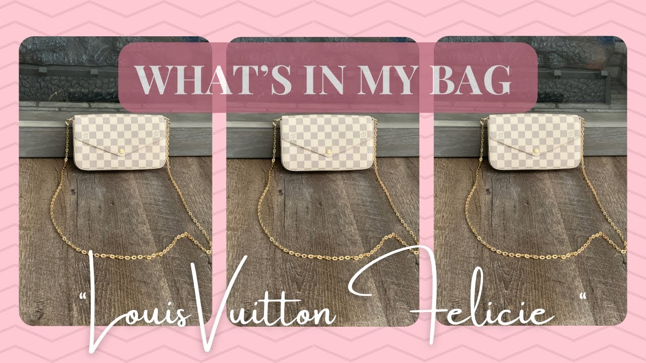 What's in my bag and MOD Shots + Review  Louis Vuitton Felicie Pochette  Damier Ebene 