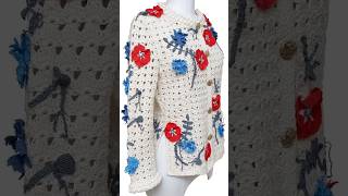 Trendy flowers jackets #crochet #knitting #handmade #trending #fashion #moda#flowers #jacket