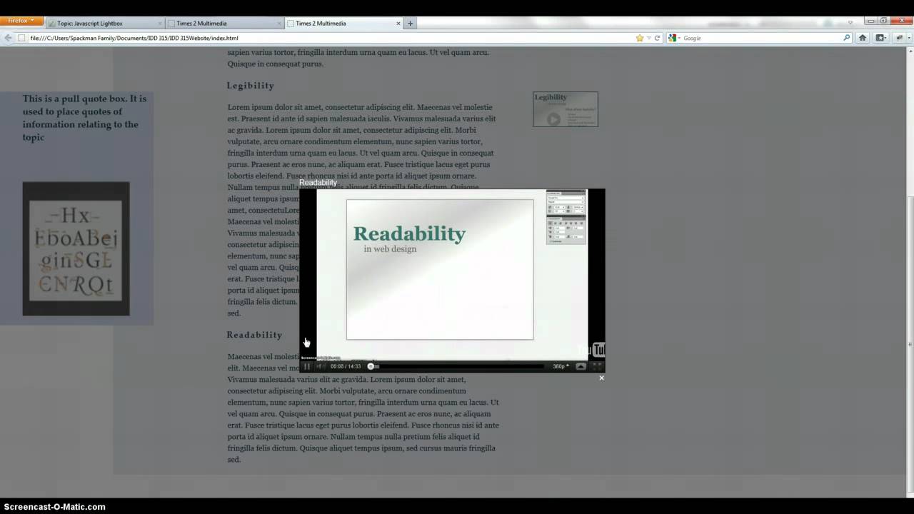 Adding Javascript Lightbox