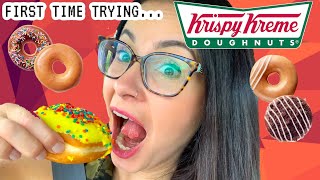 Trying KRISPY KREME DOUGHNUTS for the First Time!