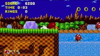 Knuckles in Sonic 1 - Green Hill no rings