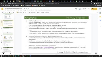 PerformanceTesting-April5-SDLC, Testing Life Cycle, Intro to Performance Testing
