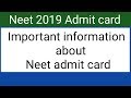 Neet 2019 admit card download important information