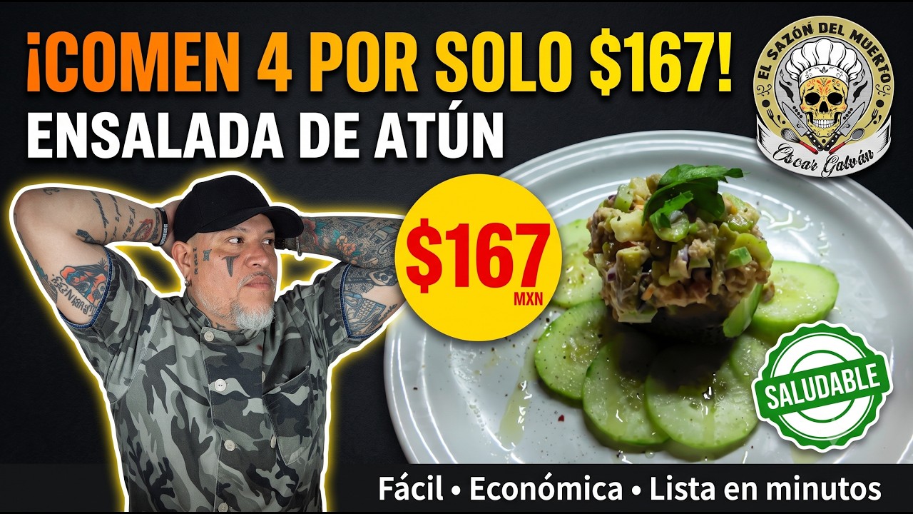 ¿Comida Saludable con $167 Pesos? Ensalada de Atún y Portobello para 4 Personas